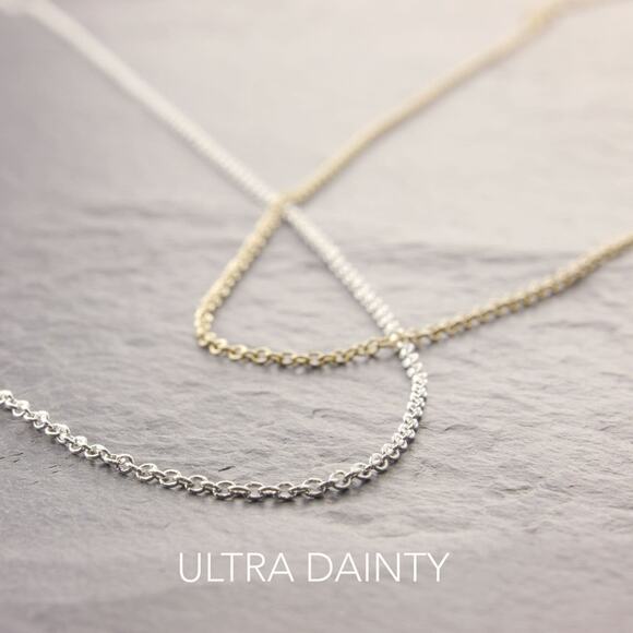 28" Dainty Gold Necklace, 14k gold filled, chain necklace, thin (z 405-1gd-sp) - Picture 5 of 6